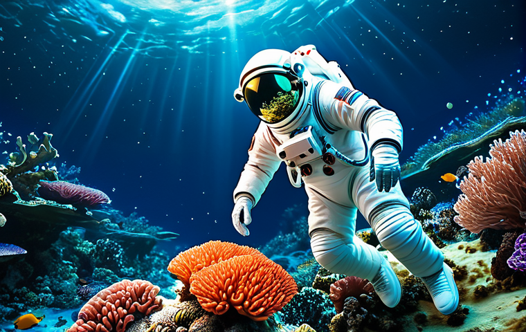 **Prompt:** A serene, fully clothed astronaut floating gently above a vibrant coral reef on an alien planet, bathed in soft, bioluminescent light. Safe for work, appropriate content, family-friendly. Perfect anatomy, natural pose.