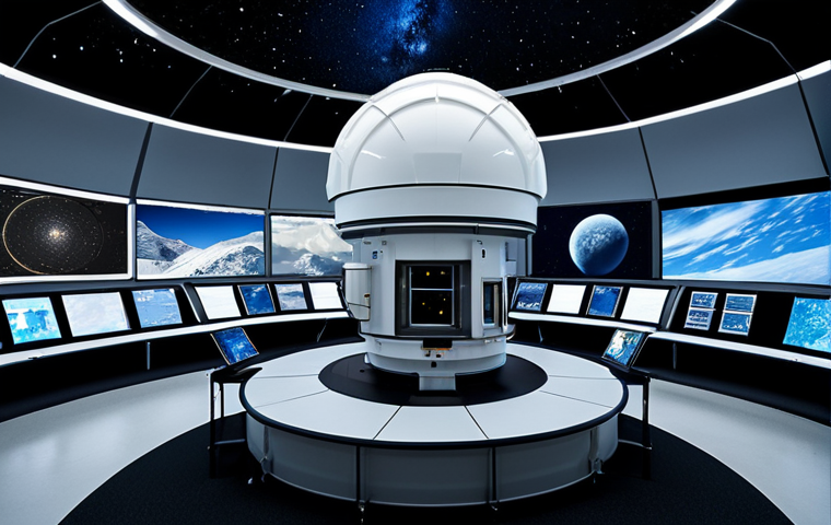 Automated Observatory Network**

"Futuristic automated observatory network on a mountain top, telescopes pointing at the night sky, advanced sensors, image processing systems, fully clothed researchers monitoring screens in a control room, appropriate attire, safe for work, perfect anatomy, correct proportions, professional photography, high quality, professional, family-friendly."

**